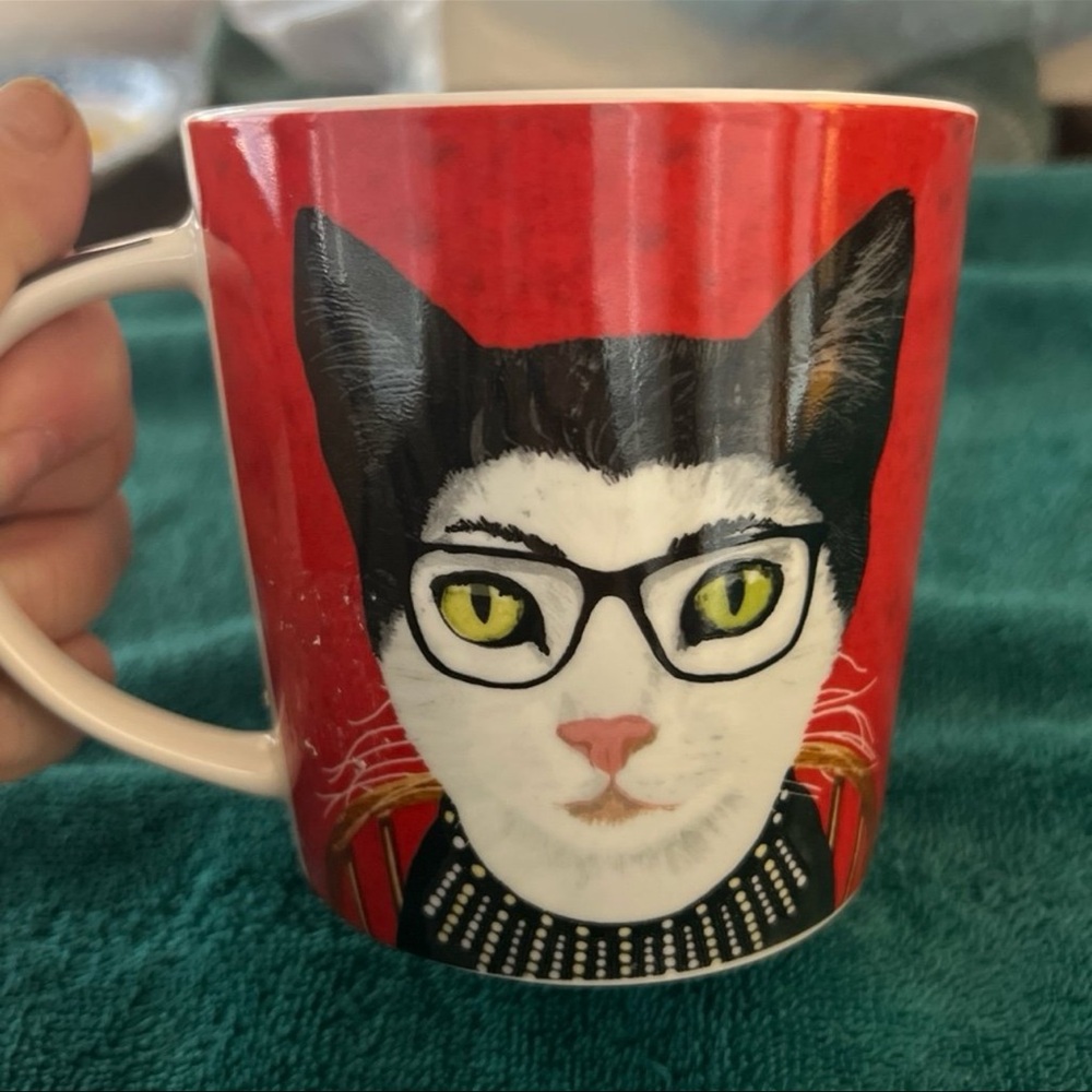BONE CHINA RBG CAT MUG BY ARTIST PATTI GAY OF TWO CAN ART